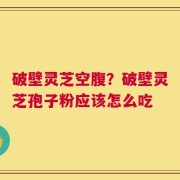 破壁灵芝空腹？破壁灵芝孢子粉应该怎么吃