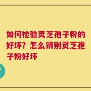 如何检验灵芝孢子粉的好坏？怎么辨别灵芝孢子粉好坏