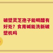 破壁灵芝孢子能喝醋有好处？食用碱能洗新破壁机吗