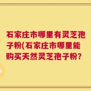 石家庄市哪里有灵芝孢子粉(石家庄市哪里能购买天然灵芝孢子粉？