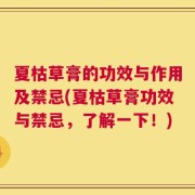 夏枯草膏的功效与作用及禁忌(夏枯草膏功效与禁忌，了解一下！)