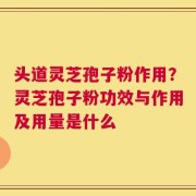 头道灵芝孢子粉作用？灵芝孢子粉功效与作用及用量是什么