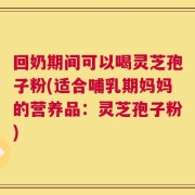 回奶期间可以喝灵芝孢子粉(适合哺乳期妈妈的营养品：灵芝孢子粉)
