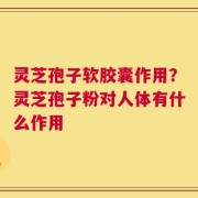 灵芝孢子软胶囊作用？灵芝孢子粉对人体有什么作用