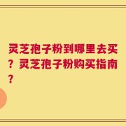 灵芝孢子粉到哪里去买？灵芝孢子粉购买指南？