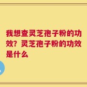 我想查灵芝孢子粉的功效？灵芝孢子粉的功效是什么
