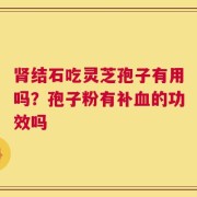 肾结石吃灵芝孢子有用吗？孢子粉有补血的功效吗