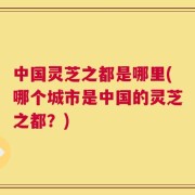 中国灵芝之都是哪里(哪个城市是中国的灵芝之都？)