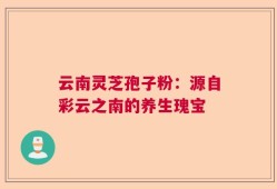 云南灵芝孢子粉：源自彩云之南的养生瑰宝
