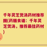 千年灵芝煲汤药材推荐图(药膳食谱：千年灵芝煲汤，推荐最佳药材)