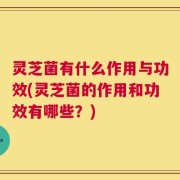 灵芝菌有什么作用与功效(灵芝菌的作用和功效有哪些？)