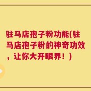 驻马店孢子粉功能(驻马店孢子粉的神奇功效，让你大开眼界！)
