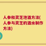 人参和灵芝泡酒方法(人参与灵芝的酒水制作方法)