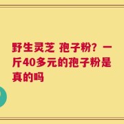 野生灵芝 孢子粉？一斤40多元的孢子粉是真的吗