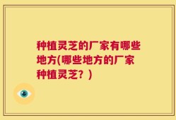 种植灵芝的厂家有哪些地方(哪些地方的厂家种植灵芝？)