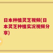 日本种植灵芝视频(日本灵芝种植实况视频分享)