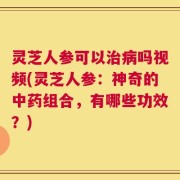 灵芝人参可以治病吗视频(灵芝人参：神奇的中药组合，有哪些功效？)