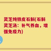 灵芝炖铁皮石斛(石斛灵芝汤：补气养血，增强免疫力)