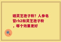 硒灵芝孢子粉？人参皂苷rh2和灵芝孢子粉，哪个效果更好