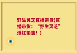 野生灵芝直播带货(直播带货：“野生灵芝”爆红销售！)