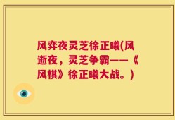 风弈夜灵芝徐正曦(风逝夜，灵芝争霸——《风棋》徐正曦大战。)