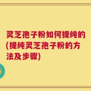 灵芝孢子粉如何提纯的(提纯灵芝孢子粉的方法及步骤)