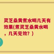 灵芝桑黄煮水喝几天有效果(煮灵芝桑黄水喝，几天见效？)
