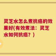 灵芝水怎么煮抗癌的效果好(有效煮法：灵芝水如何抗癌？)