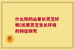 什么样的山里长灵芝好呢(优质灵芝生长环境的特征研究