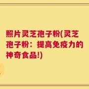 照片灵芝孢子粉(灵芝孢子粉：提高免疫力的神奇食品!)