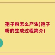 孢子粉怎么产生(孢子粉的生成过程简介)