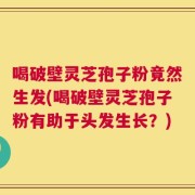 喝破壁灵芝孢子粉竟然生发(喝破壁灵芝孢子粉有助于头发生长？)