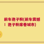 前车孢子粉(前车震撼！孢子粉席卷城市)