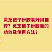 灵芝孢子粉胶囊好用推荐？灵芝孢子粉胶囊的功效及使用方法？