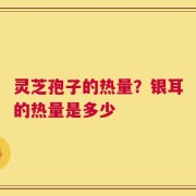 灵芝孢子的热量？银耳的热量是多少