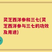 灵芝西洋参和三七(灵芝西洋参与三七的功效及用途)