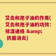艾灸和孢子油的作用(艾灸和孢子油的功效：祛湿通络 & 抗菌消炎)