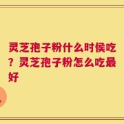 灵芝孢子粉什么时侯吃？灵芝孢子粉怎么吃最好