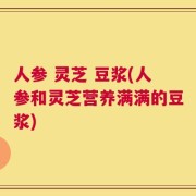 人参 灵芝 豆浆(人参和灵芝营养满满的豆浆)