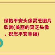 保佑平安头像灵芝图片欣赏(美丽的灵芝头像，祝您平安幸福)