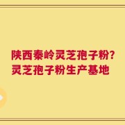陕西秦岭灵芝孢子粉？灵芝孢子粉生产基地
