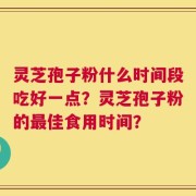 灵芝孢子粉什么时间段吃好一点？灵芝孢子粉的最佳食用时间？