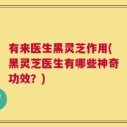 有来医生黑灵芝作用(黑灵芝医生有哪些神奇功效？)