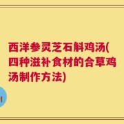 西洋参灵芝石斛鸡汤(四种滋补食材的合草鸡汤制作方法)