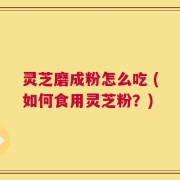 灵芝磨成粉怎么吃 (如何食用灵芝粉？)