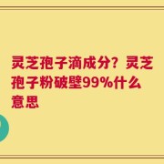 灵芝孢子滴成分？灵芝孢子粉破壁99%什么意思