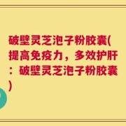 破壁灵芝泡子粉胶囊(提高免疫力，多效护肝：破壁灵芝泡子粉胶囊)