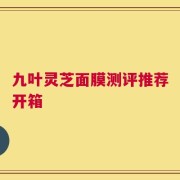 九叶灵芝面膜测评推荐开箱