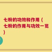 七粉的功效和作用 (七粉的作用与功效一览)