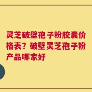 灵芝破壁孢子粉胶囊价格表？破壁灵芝孢子粉产品哪家好